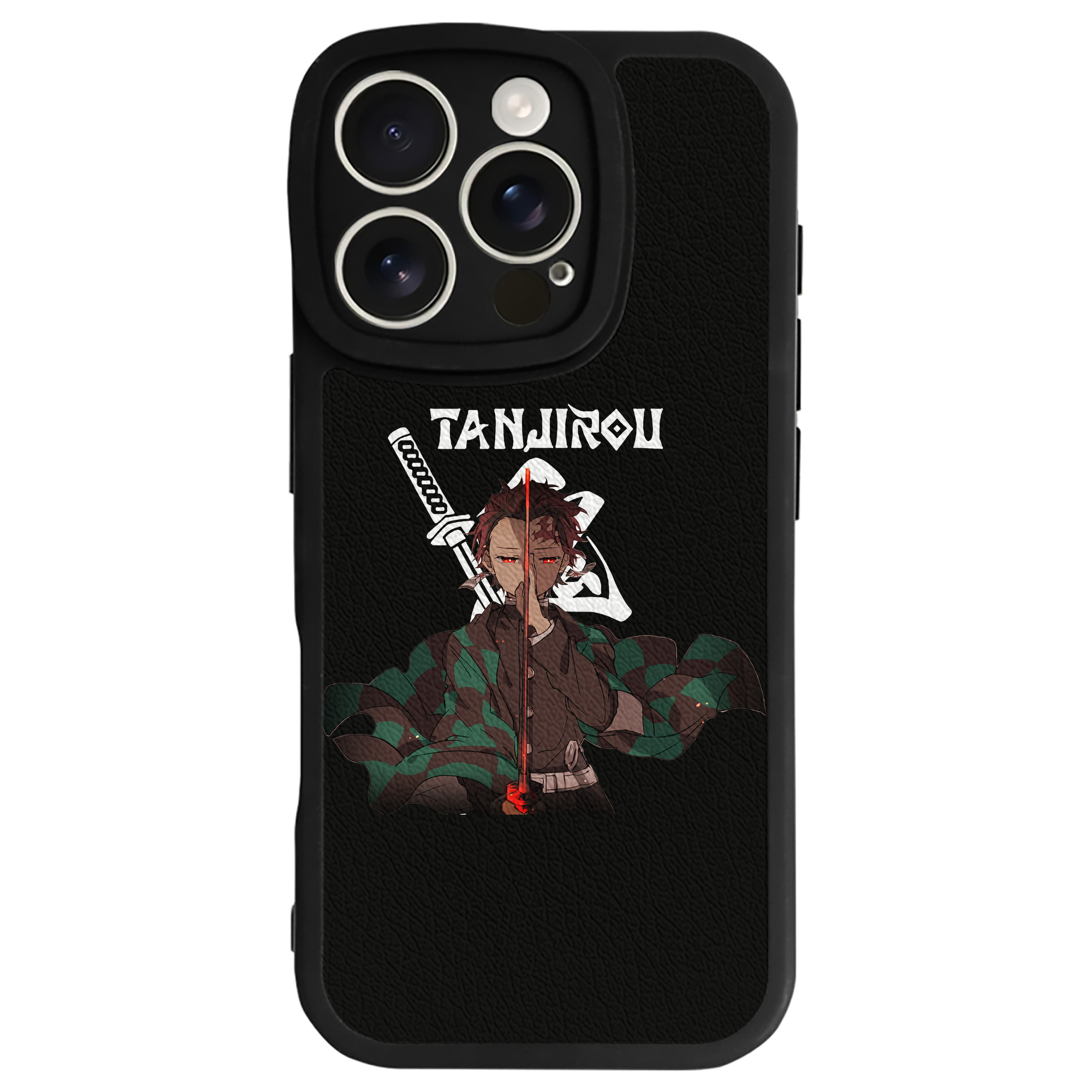 （画像用） 鬼滅の刃 竈門 炭治郎／かまど たんじろう Kamado Tanjirou 【iPhone 16シリーズ対応】シリコンスマホケース（レザー調） 材質：シリコン